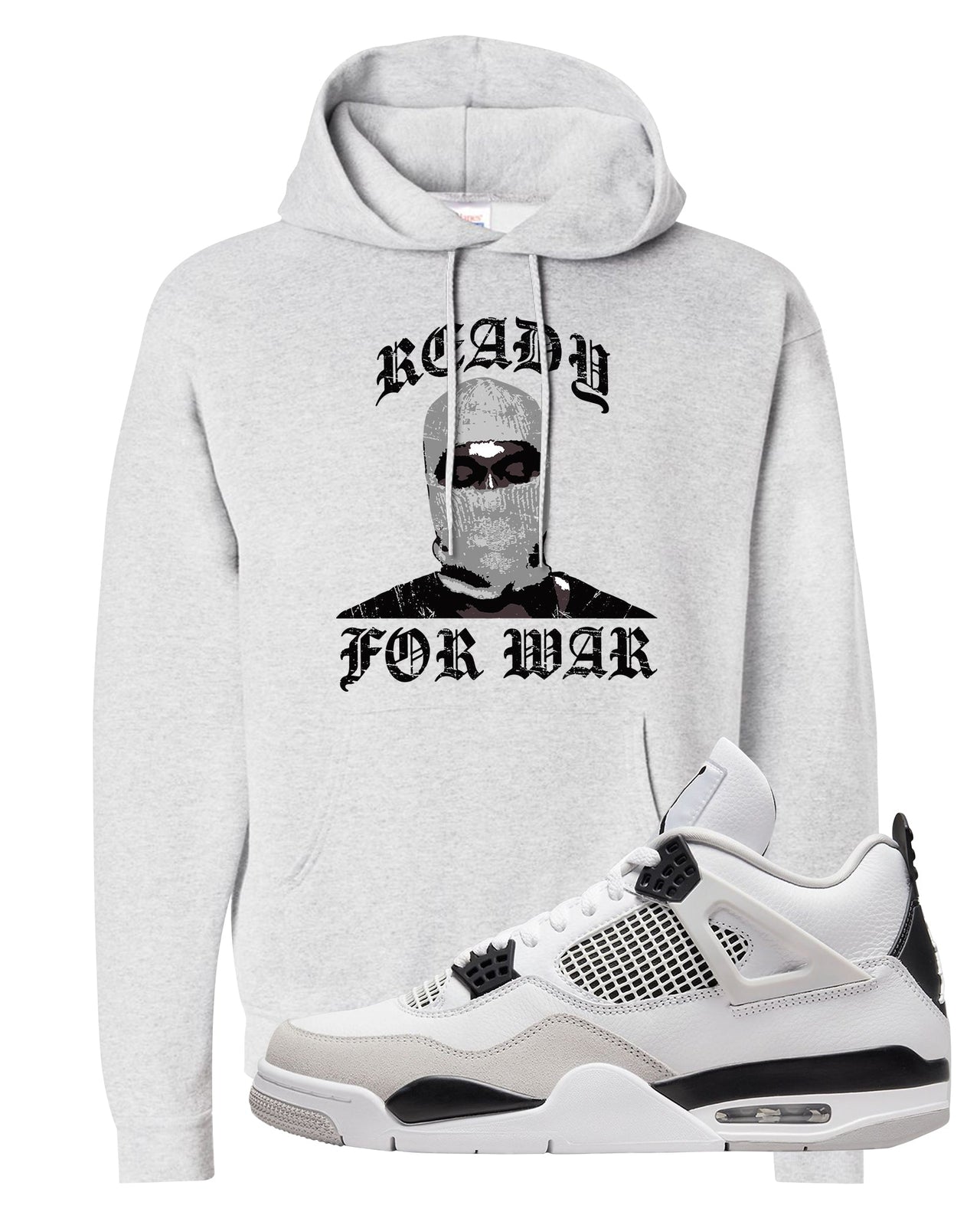 Military Black 4s Hoodie | Ready For War, Ash