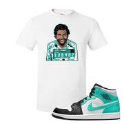 Air Jordan 1 Mid Tropical Twist T Shirt | Escobar Illustration, White