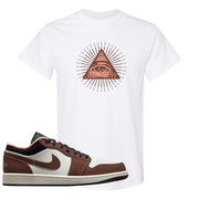 Mocha Low 1s T Shirt | All Seeing Eye, White