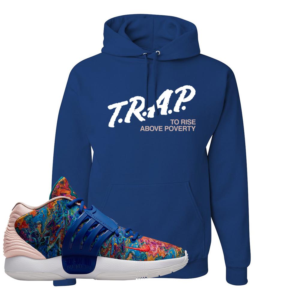 Deep Royal KD 14s Hoodie | Trap To Rise Above Poverty, Royal
