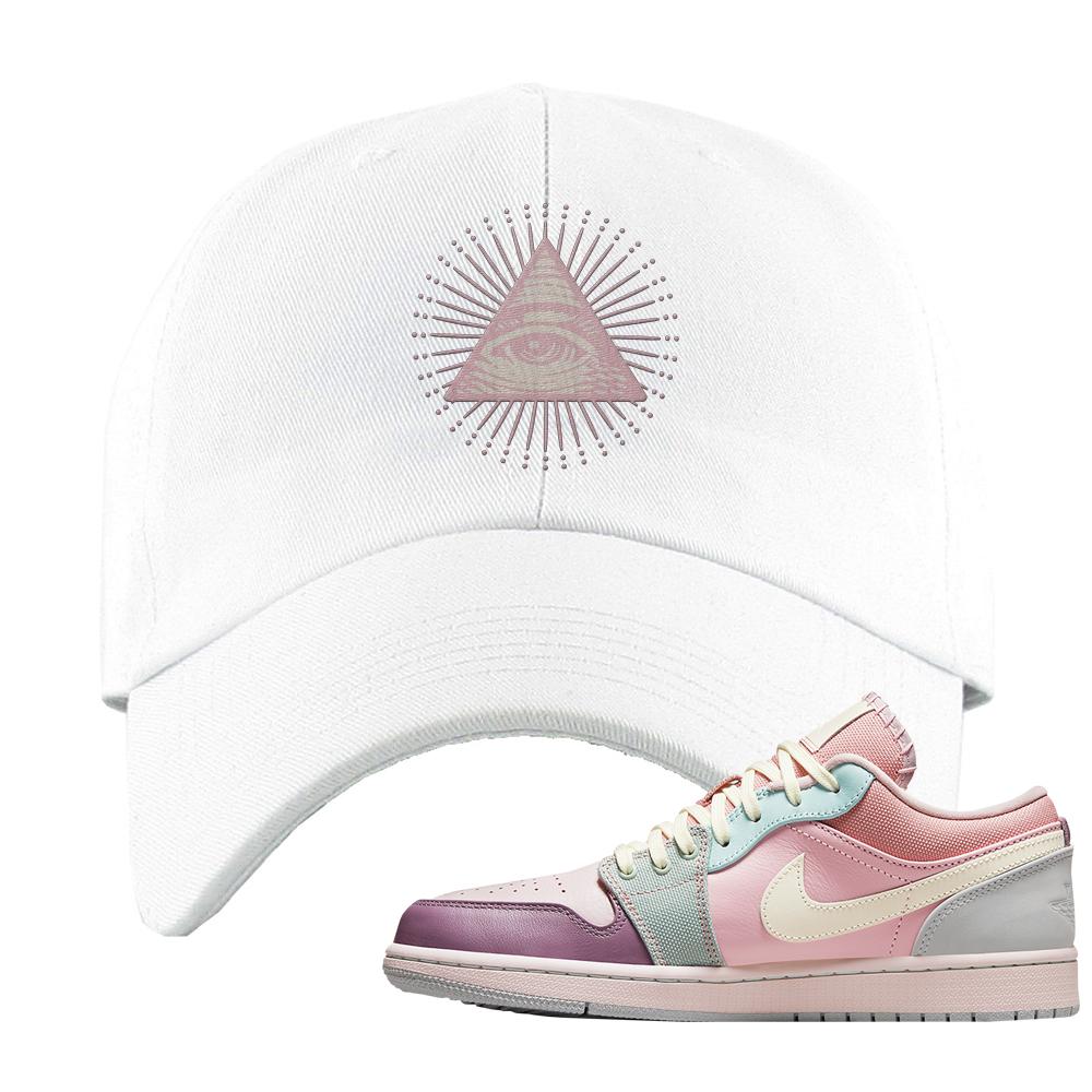 Air Jordan 1 Low Pastel Dad Hat | All Seeing Eye, White