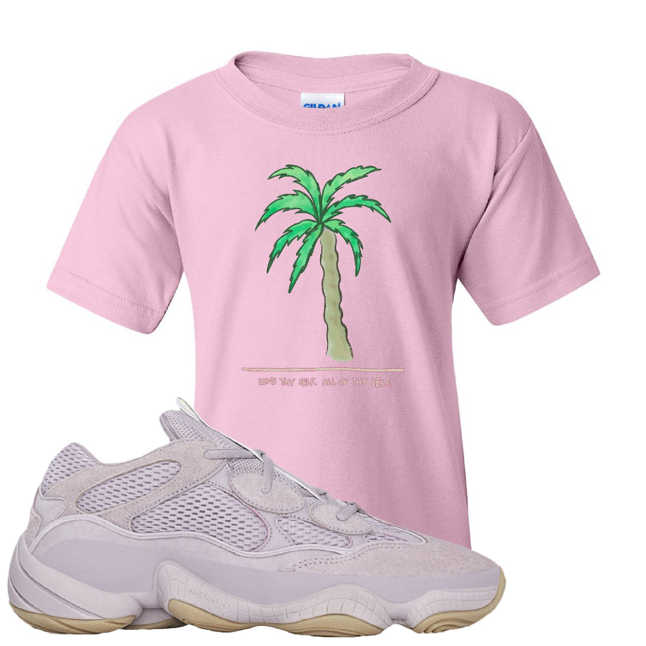 Yeezy 500 Soft Vision Love Thyself Palm Light Pink Sneaker Hook Up Kid's T-Shirt