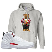 Twist White Red 12s Hoodie | Sweater Bear, Ash