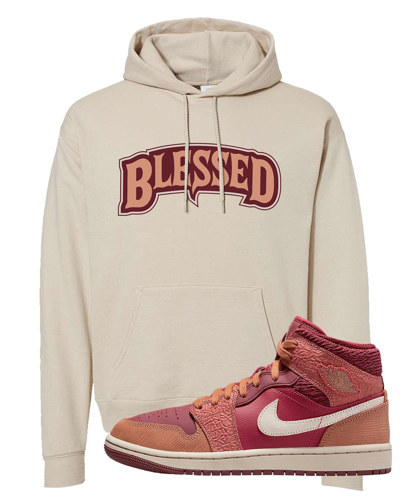 Africa Mid 1s Hoodie | Blessed Arch, Sand