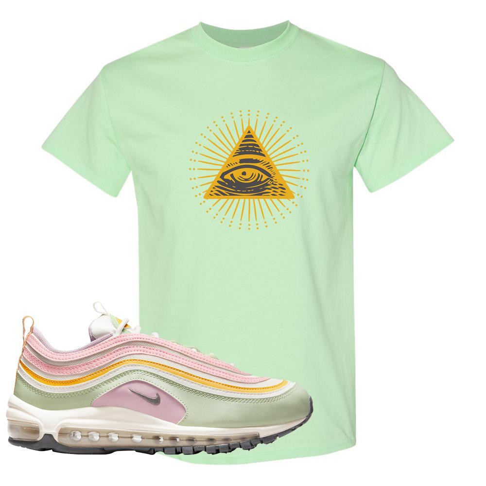 Pastel 97s T Shirt | All Seeing Eye, Mint