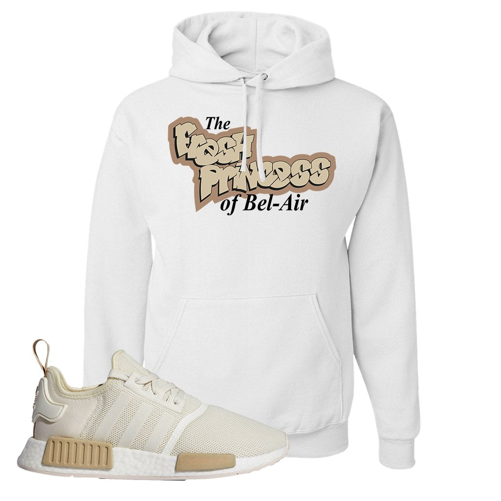 NMD R1 Chalk White Sneaker White Pullover Hoodie | Hoodie to match Adidas NMD R1 Chalk White Shoes | Fresh Princess Of Bel Air