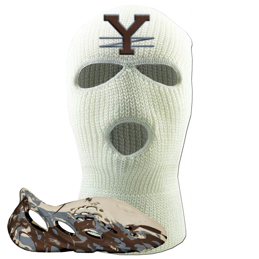 MX Cream Clay Foam Runners Ski Mask | YZ, White