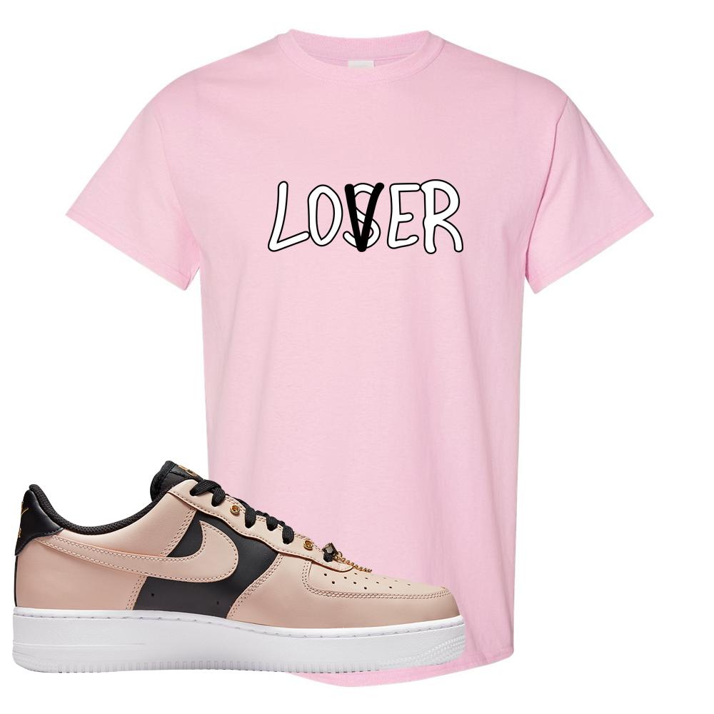 Air Force 1 Low Bling Tan Leather T Shirt | Lover, Light Pink