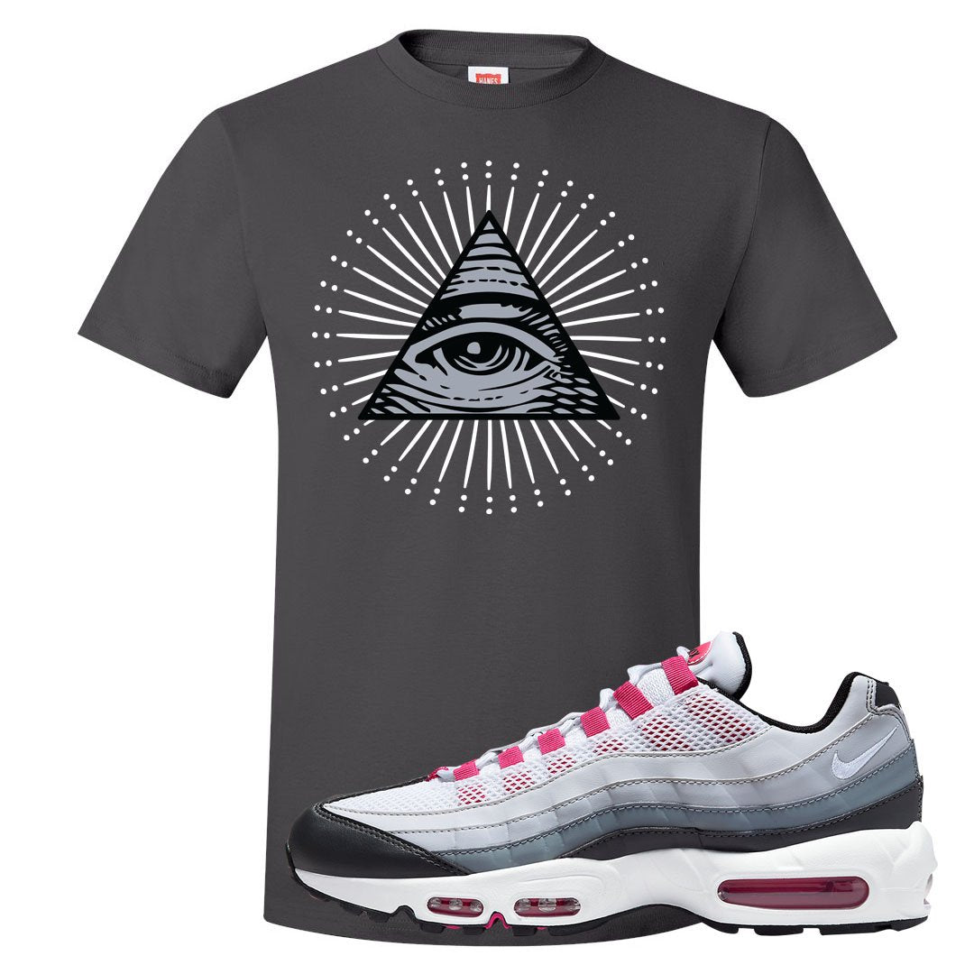 Next Nature Pink 95s T Shirt | All Seeing Eye, Smoke Grey