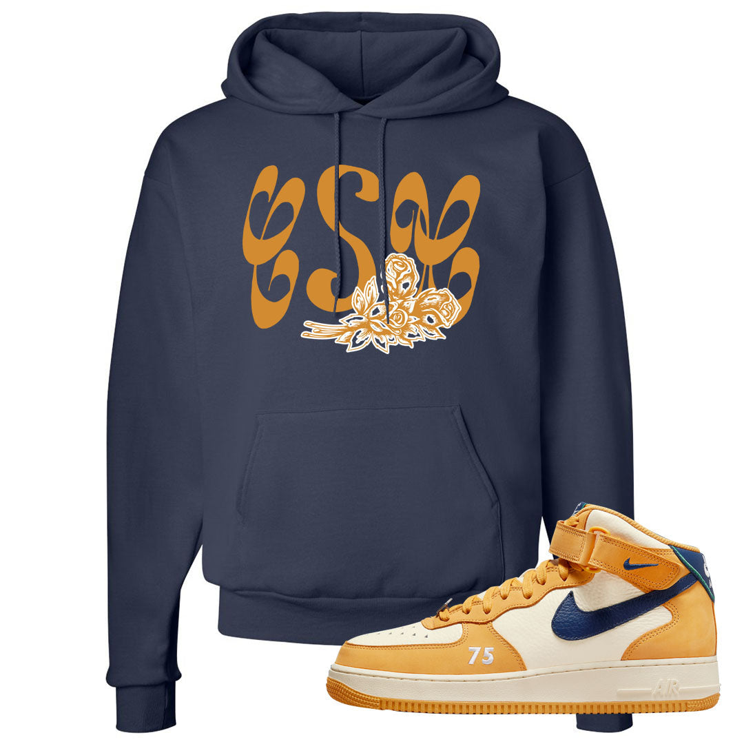 Pollen Paris Mid AF 1s Hoodie | Certified Sneakerhead, Navy Blue