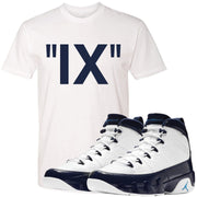 Match your pair of Jordan 9 UNC All Star Blue Pearl sneakers with this sneaker matching Jordan 9 UNC tee
