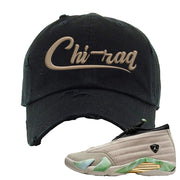 Fortune Low 14s Distressed Dad Hat | Chiraq, Black