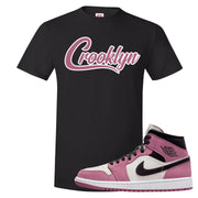 Berry Black White Mid 1s T Shirt | Crooklyn, Black