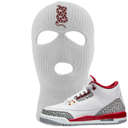 Cardinal Red 3s Ski Mask | Coiled Snake, White