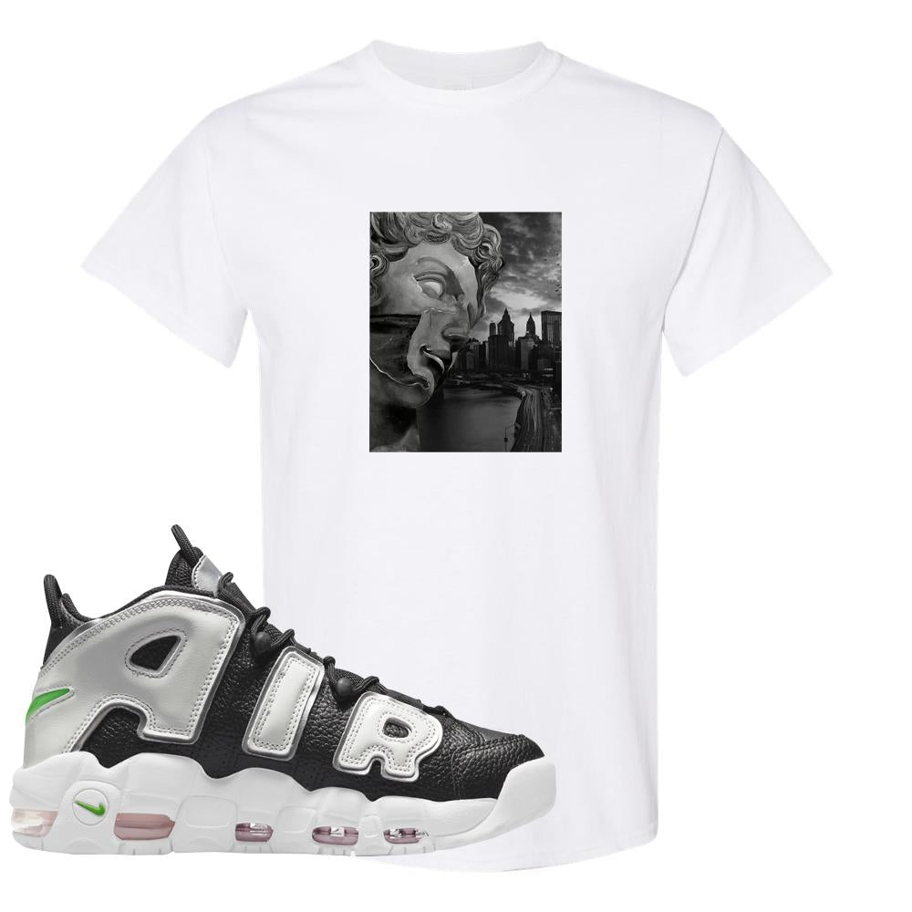 Black Silver Uptempos T Shirt | Miguel, White
