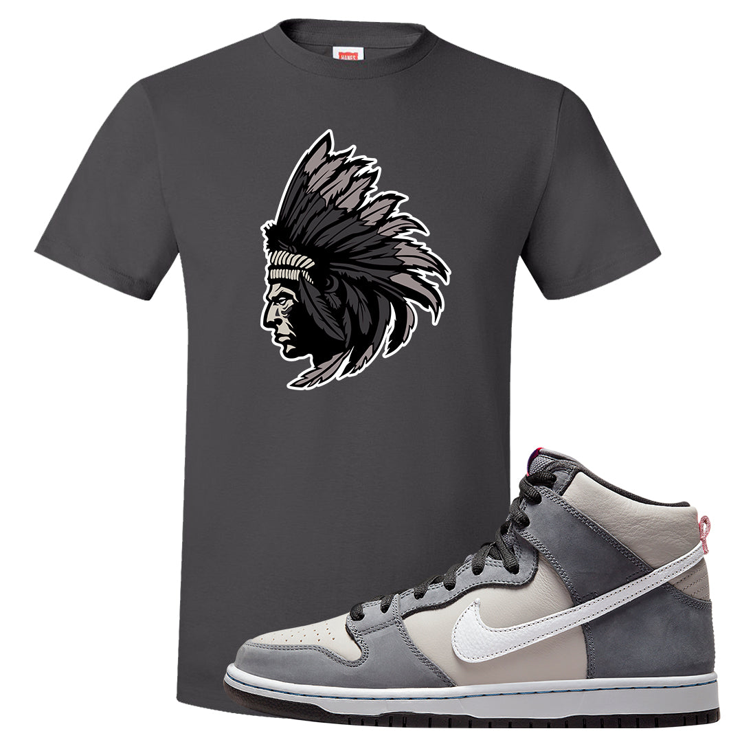 Medium Grey High Dunks T Shirt | Indian Chief, Smoke Grey