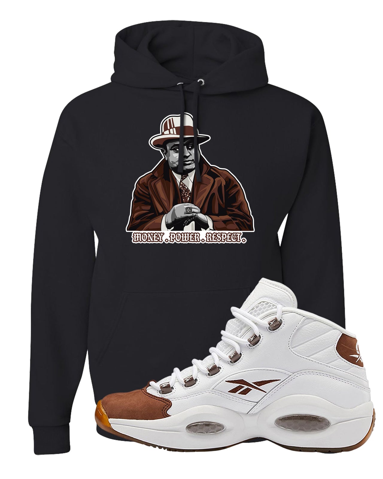 Mocha Question Mids Hoodie | Capone Illustration, Black