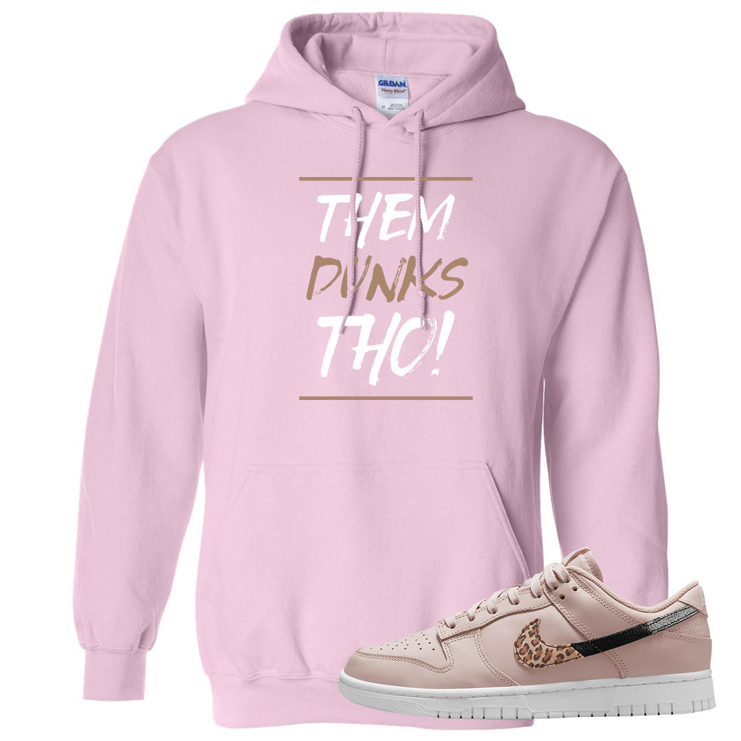 Primal Dusty Pink Leopard Low Dunks Hoodie | Them Dunks Tho, Light Pink