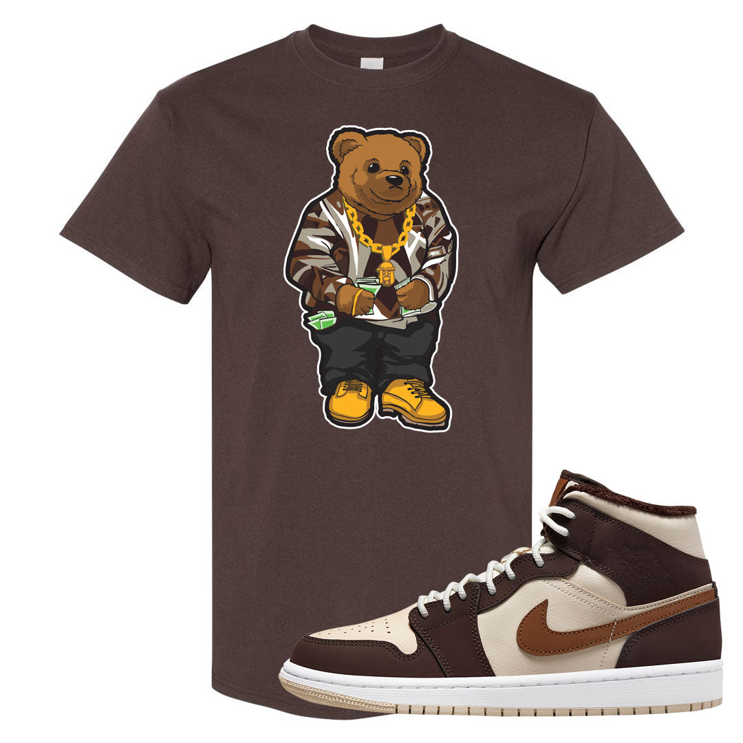 Brown Fleece Mid 1s T Shirt | Sweater Bear, Chocolate