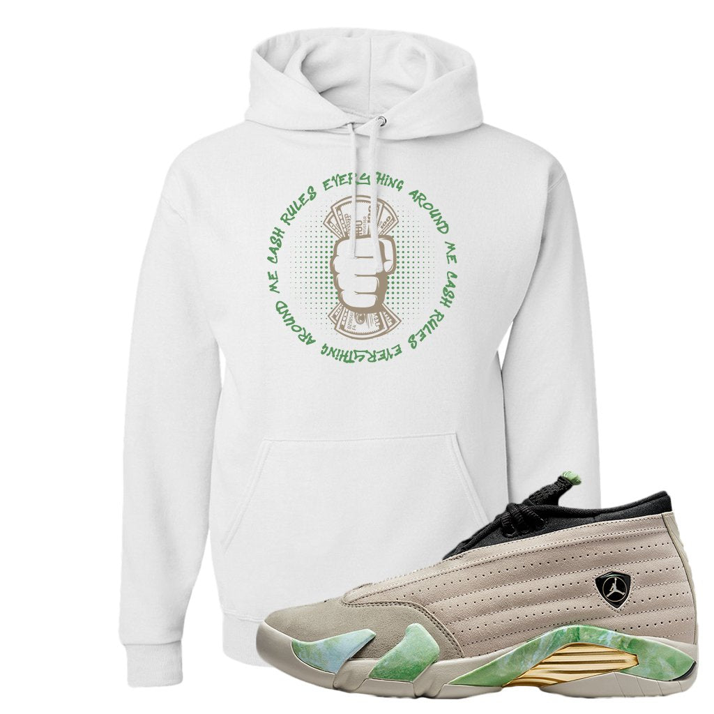 Fortune Low 14s Hoodie | Cash Rules Everything Around Me, White