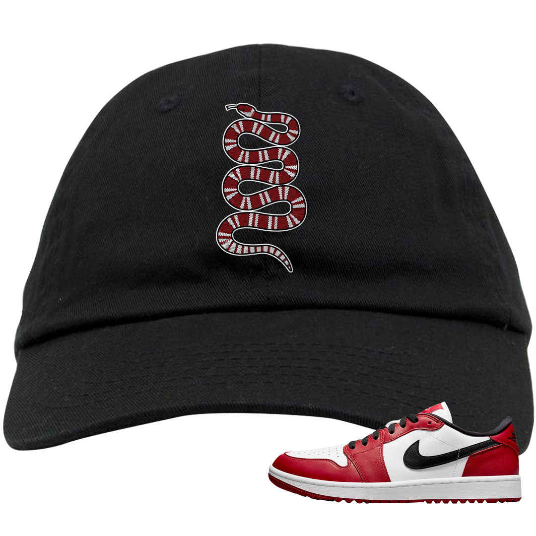Chicago Golf Low 1s Dad Hat | Coiled Snake, Black