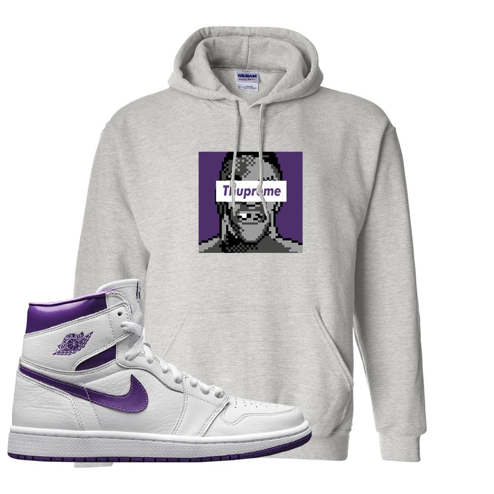 Air Jordan 1 Metallic Purple Hoodie | Thupreme, Ash