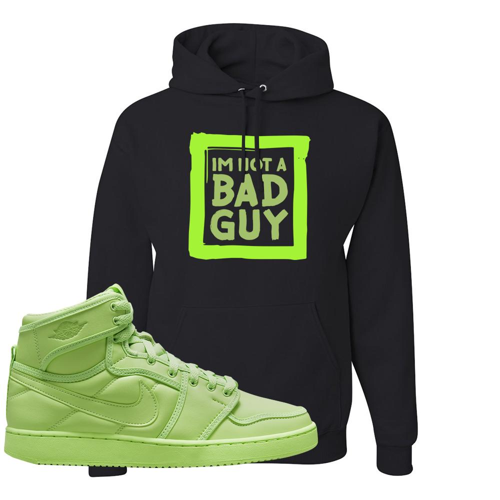 Neon Green KO 1s Hoodie | I'm Not A Bad Guy, Black