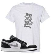 Air Jordan 1 Low Black Medium Grey T Shirt | Coiled Snake, Ash