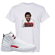 Twist White Red 12s T Shirt | Escobar Illustration, Ash