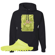 Glow Green Slides Hoodie | Attack Of The Bear, Black