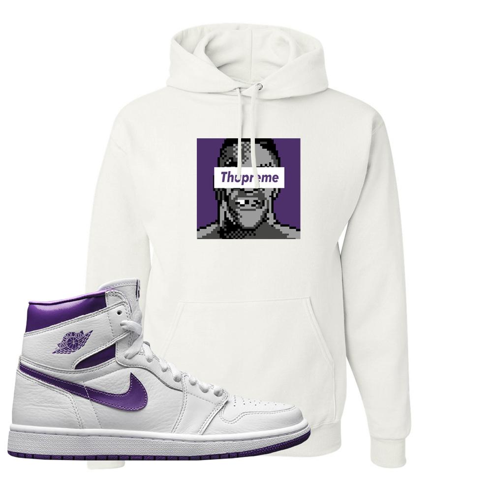 Air Jordan 1 Metallic Purple Hoodie | Thupreme, White
