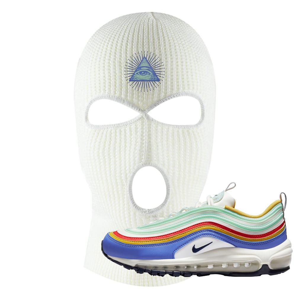 Multicolor 97s Ski Mask | All Seeing Eye, White