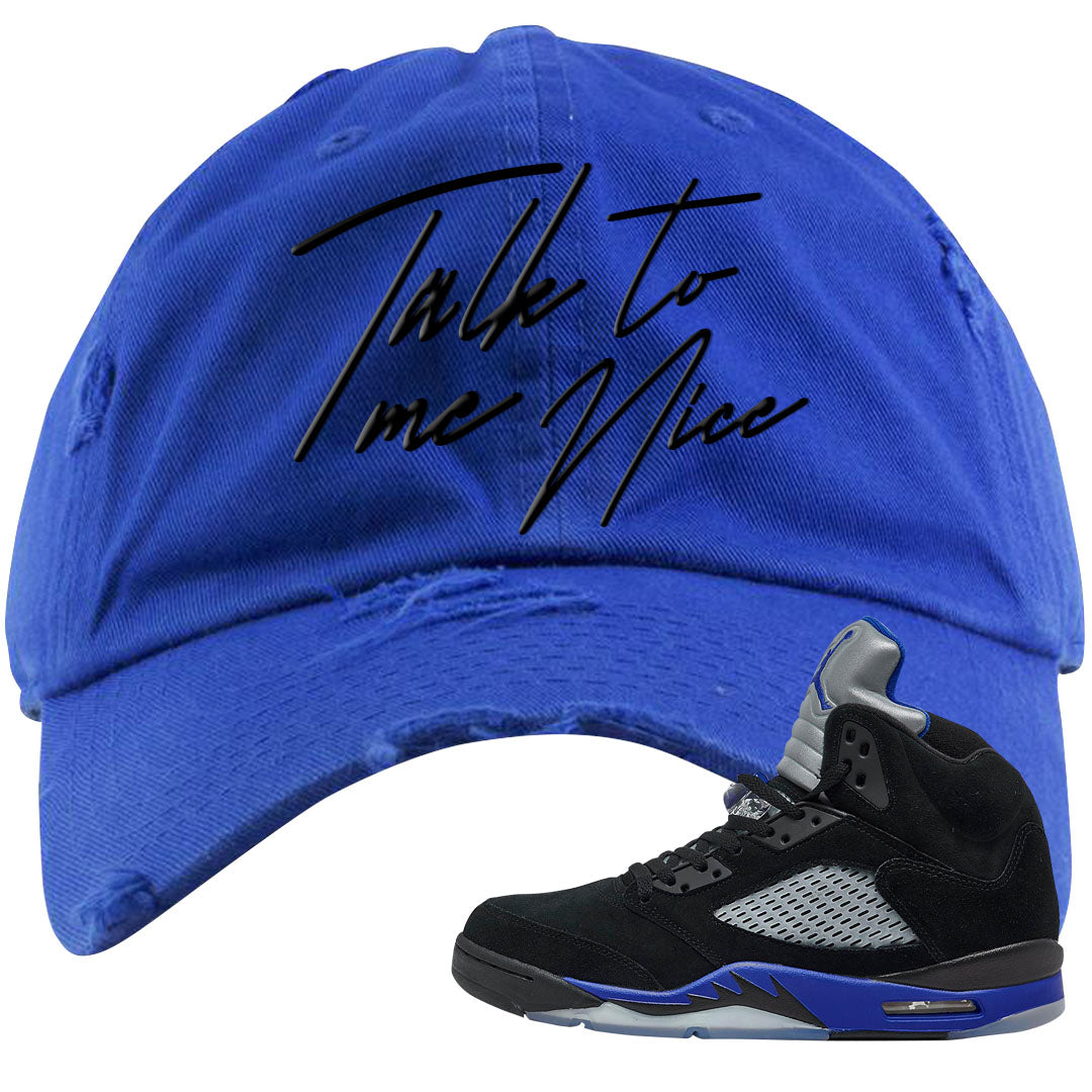 Racer Blue 5s Distressed Dad Hat | Talk To Me Nice, Royal