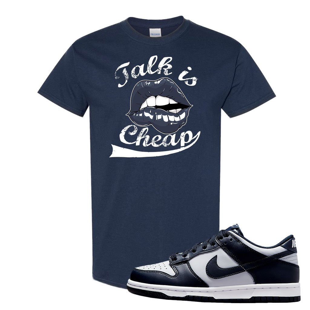 SB Dunk Low Georgetown T Shirt | Talk Is Cheap, Navy Blue