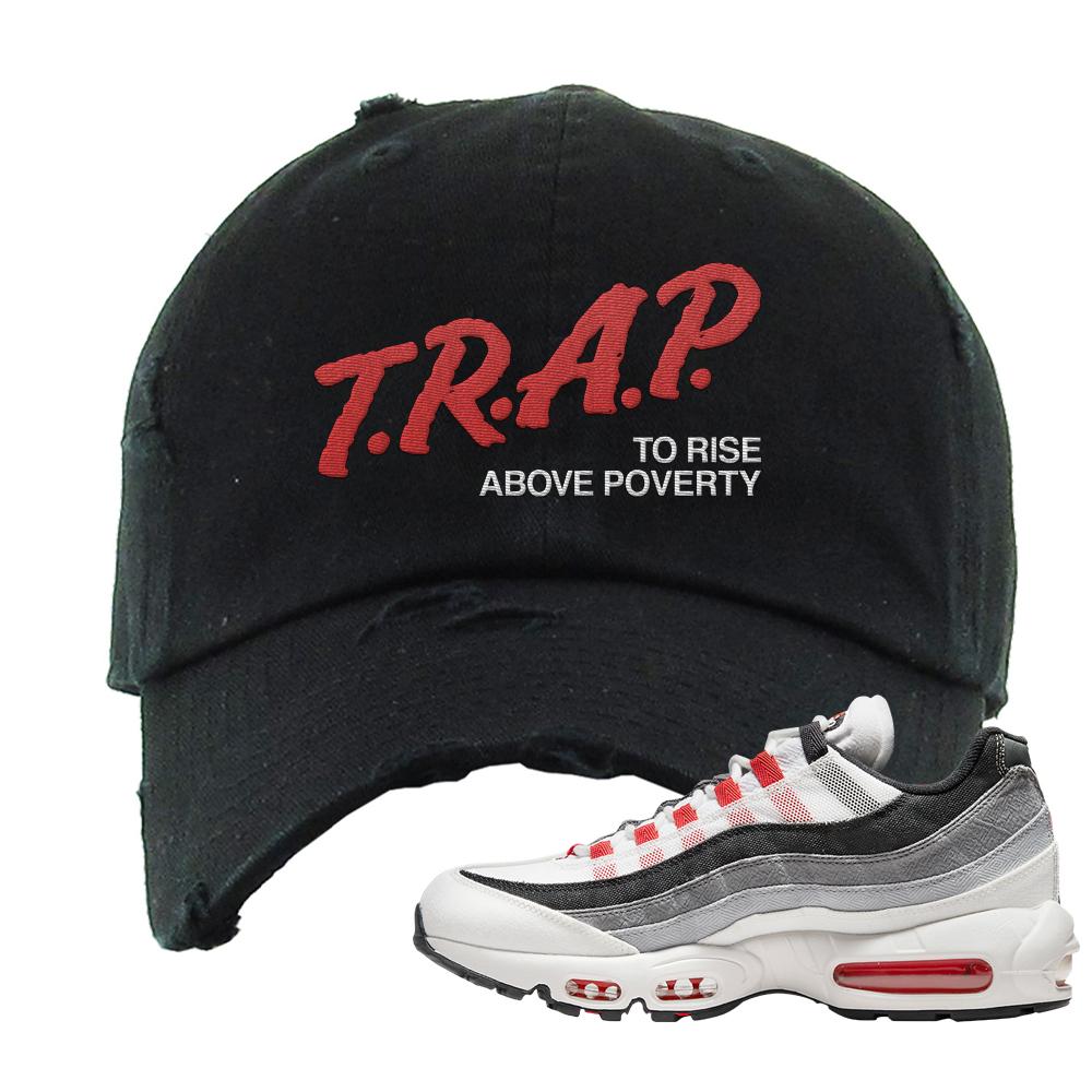 Comet 95s Distressed Dad Hat | Trap To Rise Above Poverty, Black