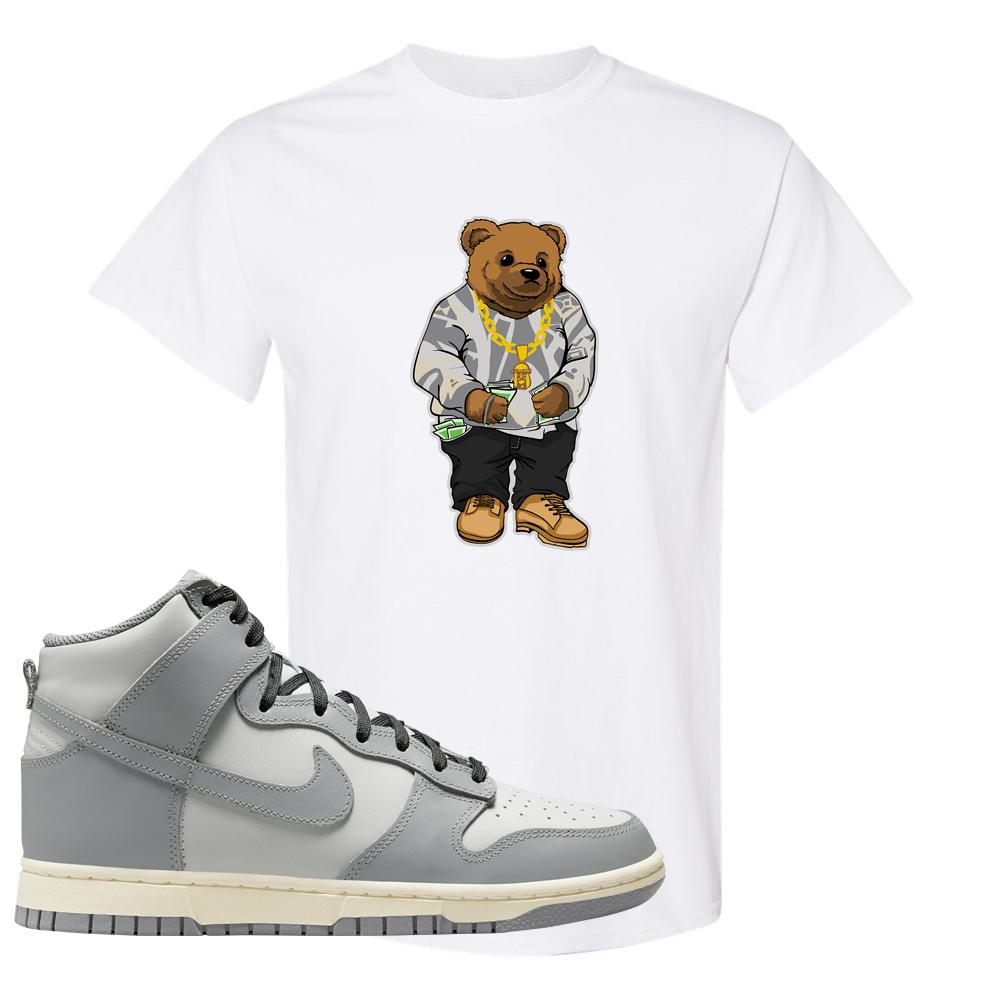 Aged Greyscale High Dunks T Shirt | Sweater Bear, White