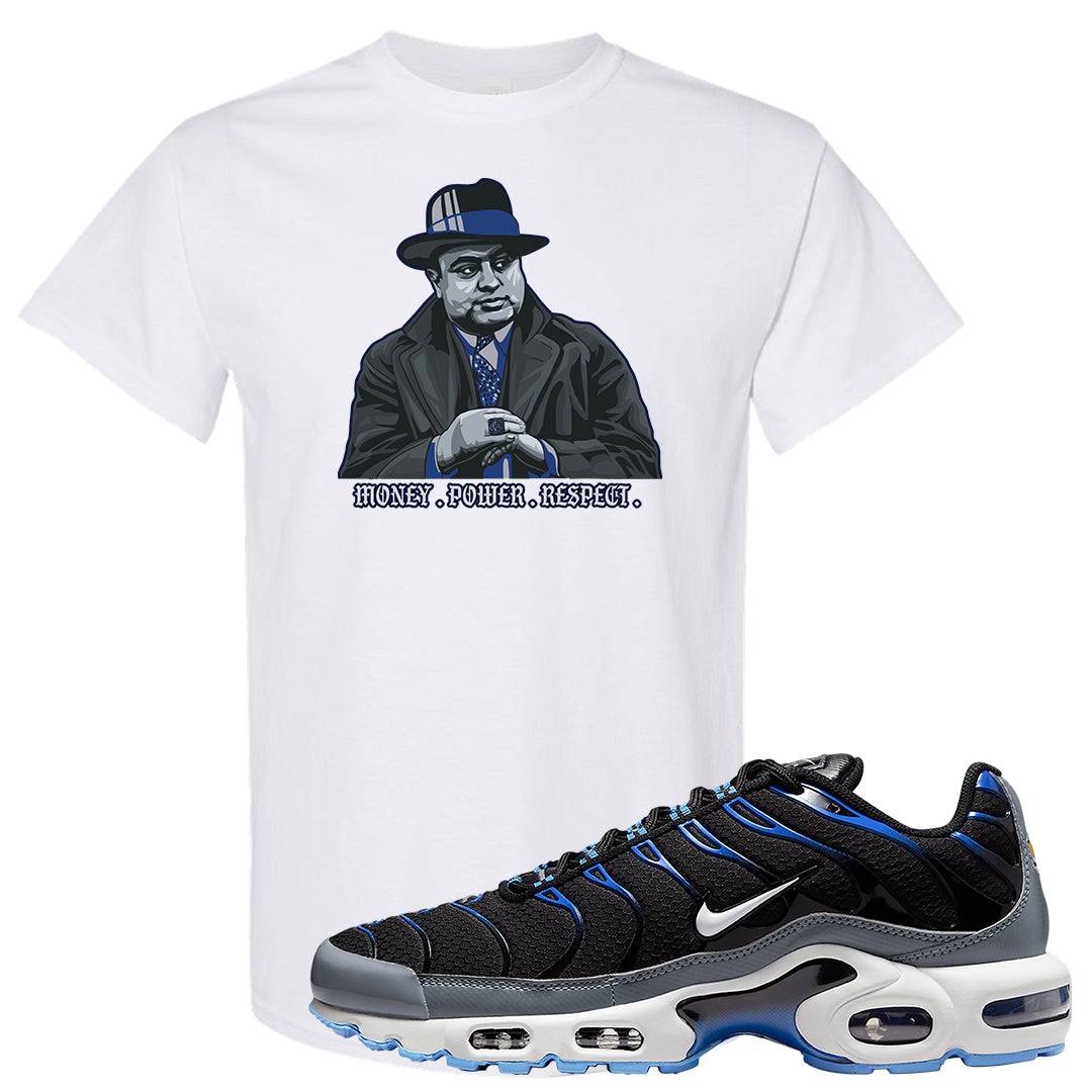 University Blue Black Pluses T Shirt | Capone Illustration, White