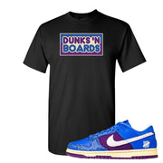 SB Dunk Low Undefeated Blue Snakeskin T Shirt | Dunks N Boards, Black