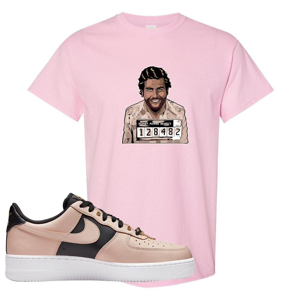 Air Force 1 Low Bling Tan Leather T Shirt | Escobar Illustration, Light Pink