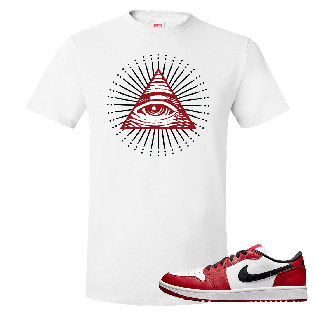Chicago Golf Low 1s T Shirt | All Seeing Eye, White