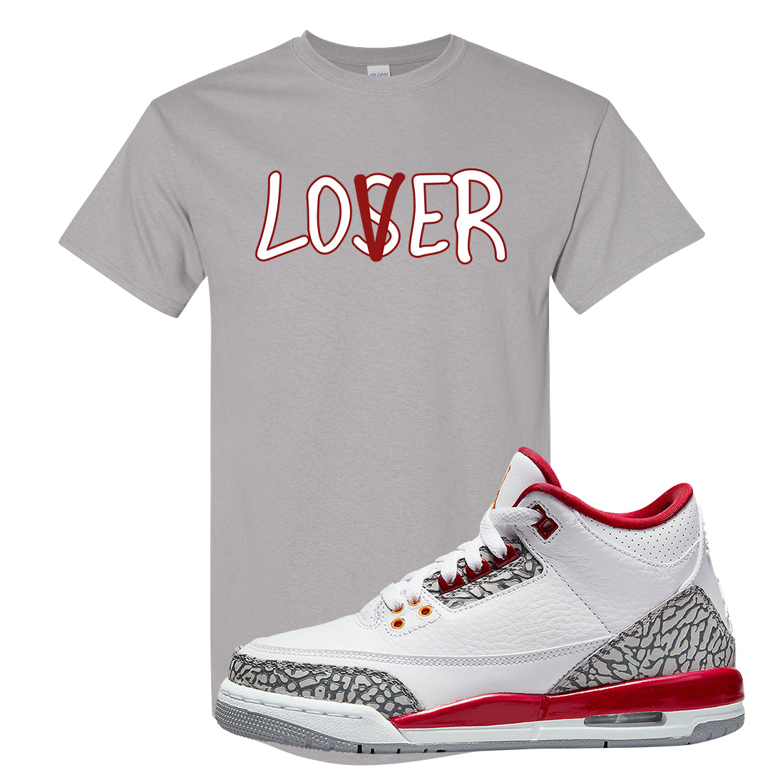 Cardinal Red 3s T Shirt | Lover, Gravel