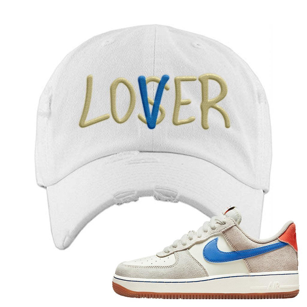 First Use Low 1s Suede Distressed Dad Hat | Lover, White
