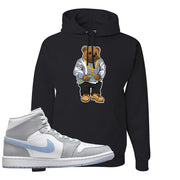 Air Jordan 1 Mid Grey Ice Blue Hoodie | Sweater Bear, Black