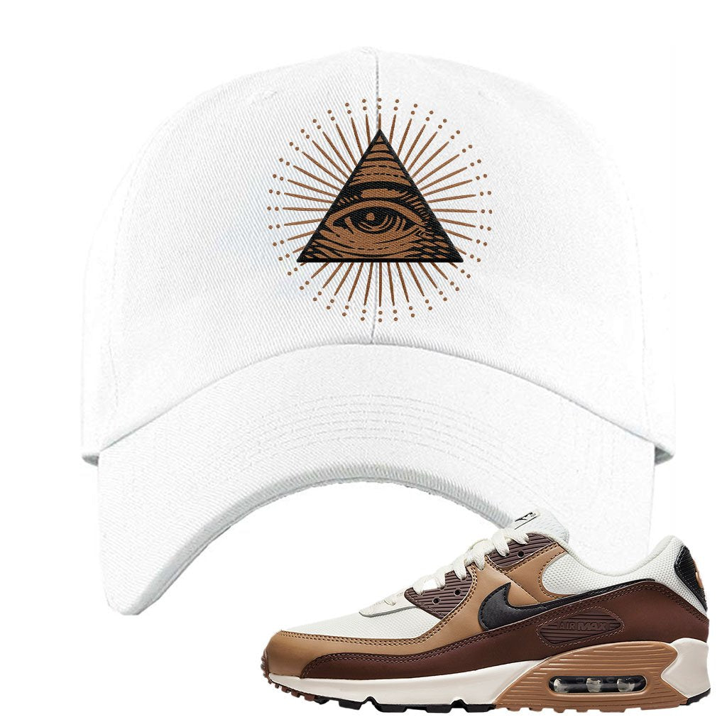Air Max 90 Dark Driftwood Dad Hat | All Seeing Eye, White