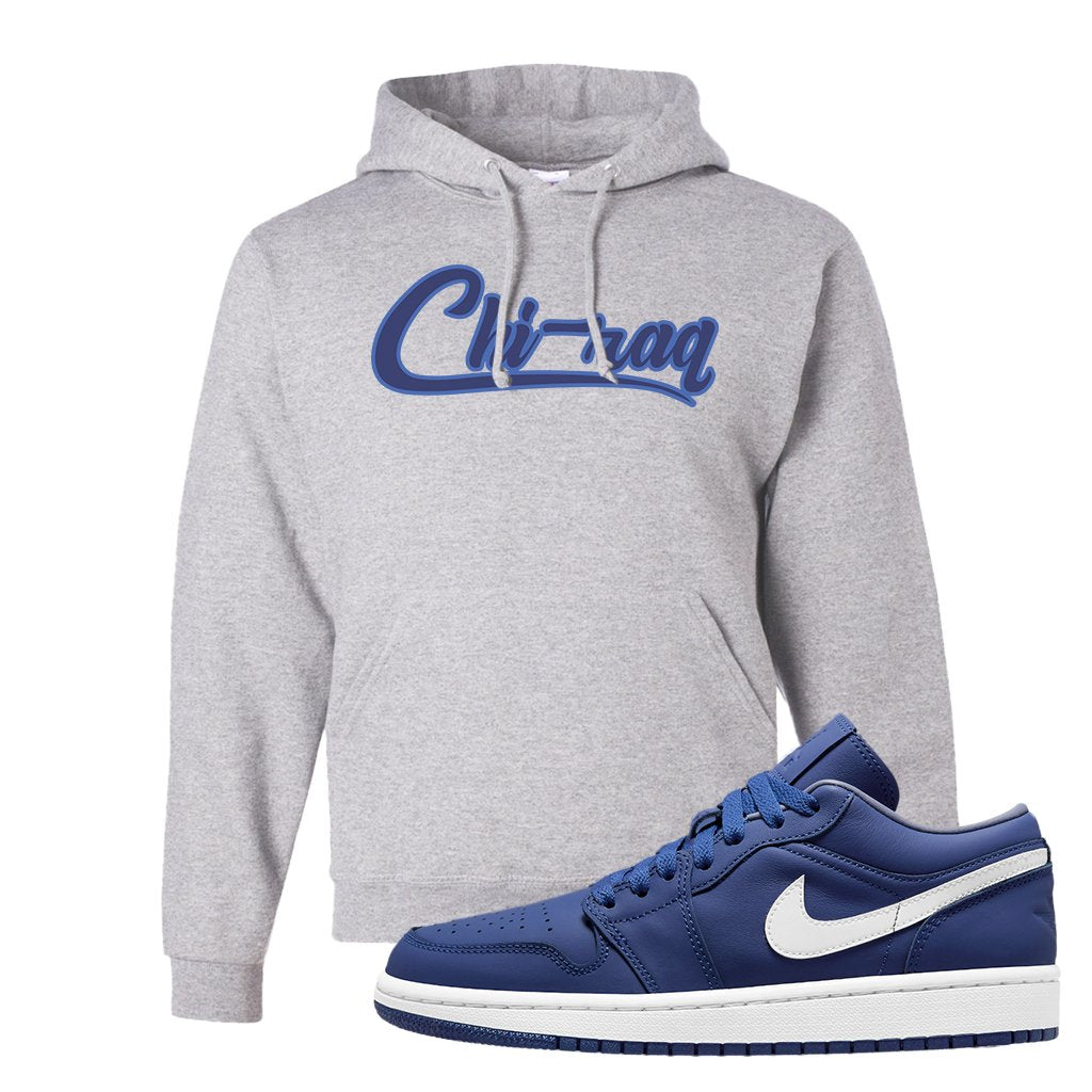 WMNS Dusty Blue Low 1s Hoodie | Chiraq, Ash