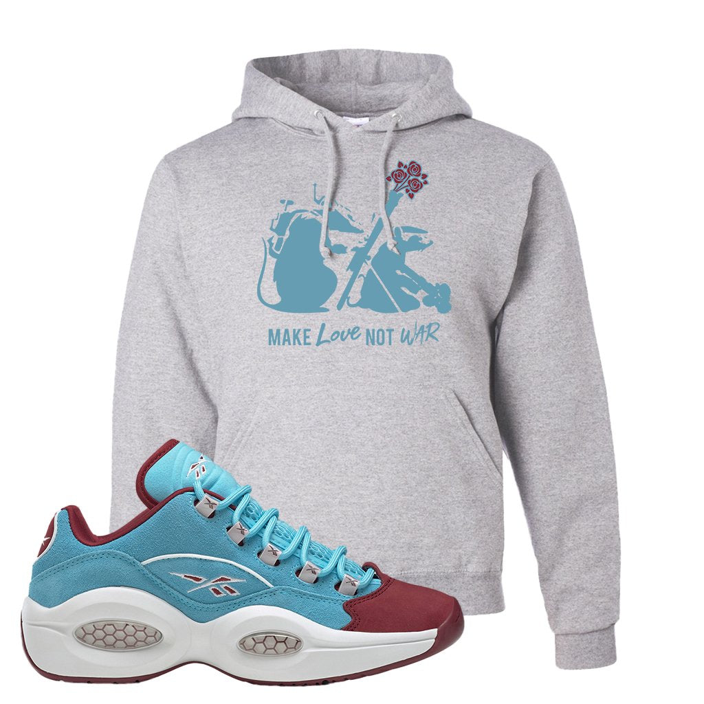 Maroon Light Blue Question Lows Hoodie | Army Rats, Ash
