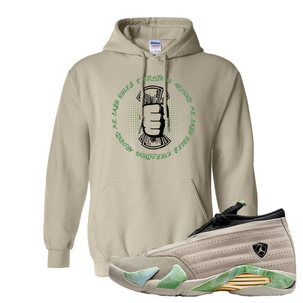 Fortune Low 14s Hoodie | Cash Rules Everything Around Me, Sand