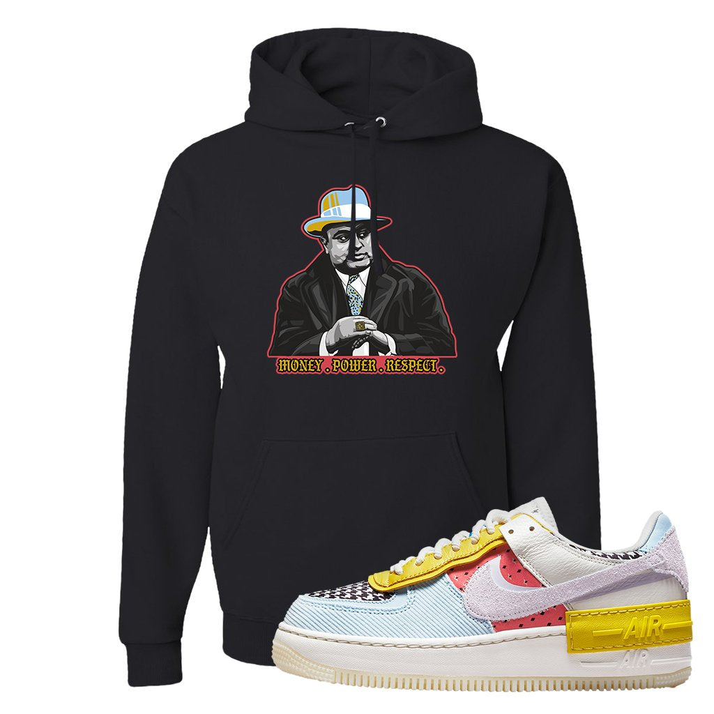 Air Force 1 Shadow Multi-Color Hoodie | Capone Illustration, Black