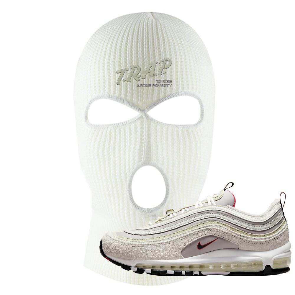 First Use Suede 97s Ski Mask | Trap To Rise Above Poverty, White