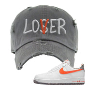 Air Force 1 Low Crimson Grind Rubber Distressed Dad Hat | Lover, Dark Gray